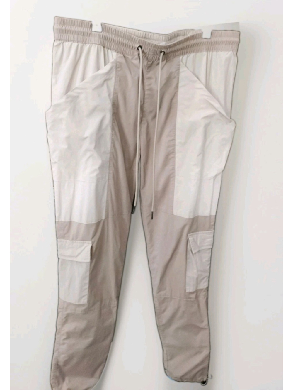 PacSun Mens Cargo Pants Large Drawstring Waist & Ankle Cuffs Pockets Stretch